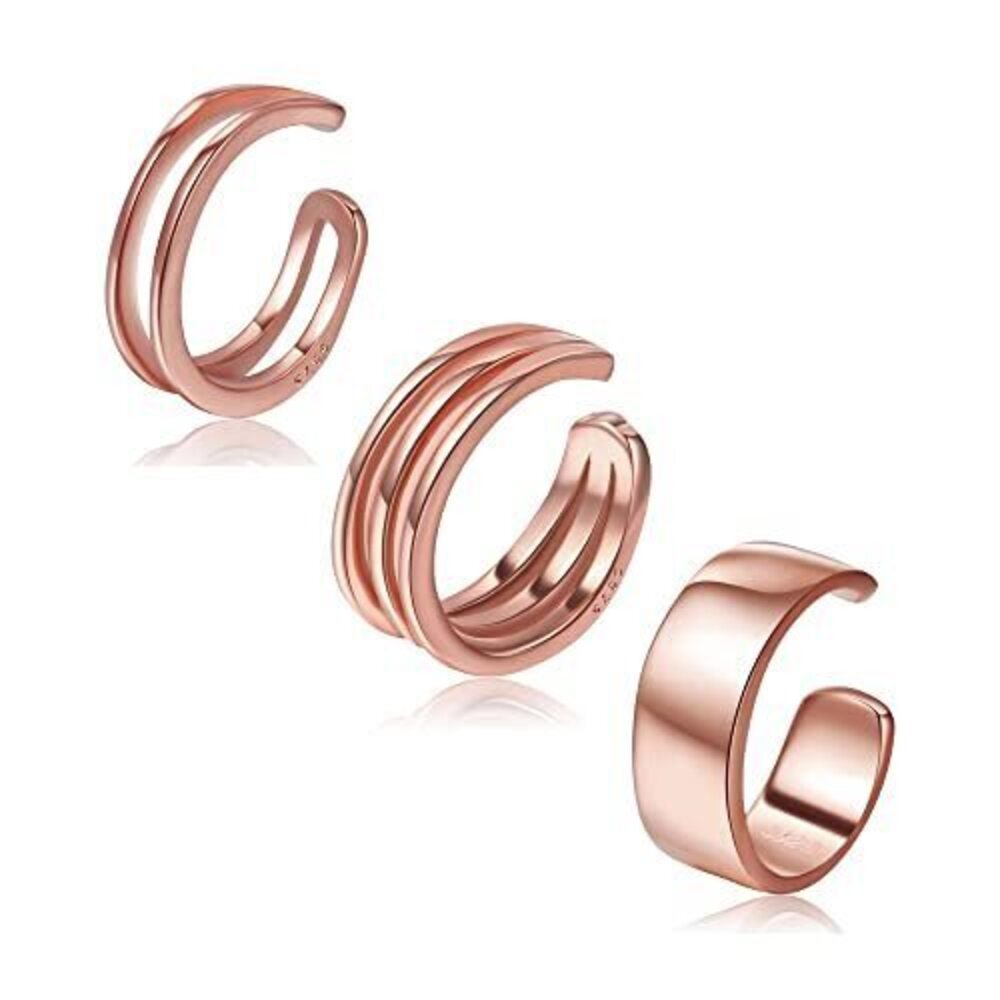 6548 Ear Cuffs 18K Gold Plated 925 Sterling Silver Ear Cuff Earrings Clip